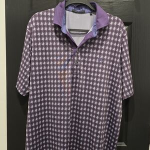 Greyson Purple Patterned Polo Shirt